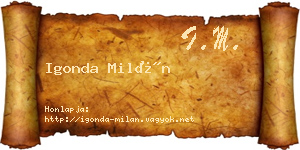 Igonda Milán névjegykártya